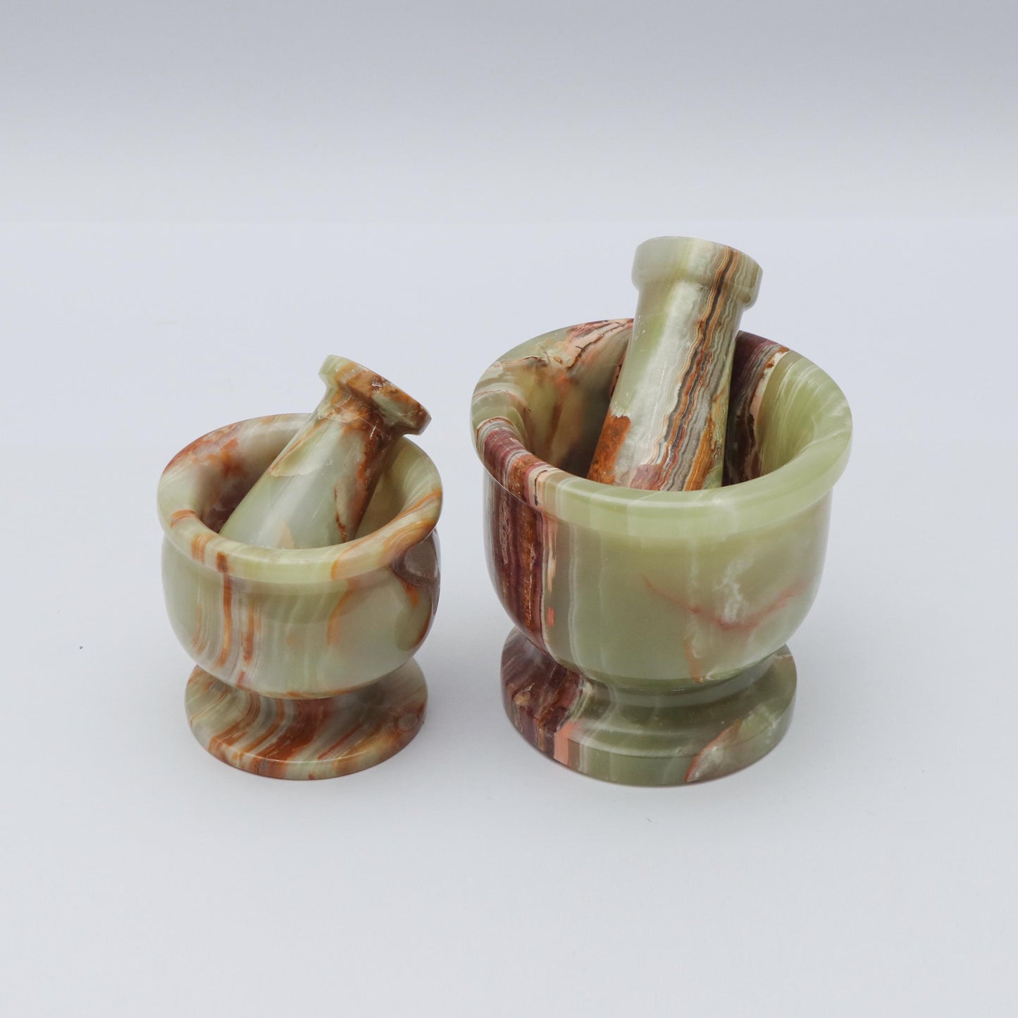 Handcrafted Onyx Green Marble Mortar and Pestle | Premium Kitchen & Herbal Grinding Set