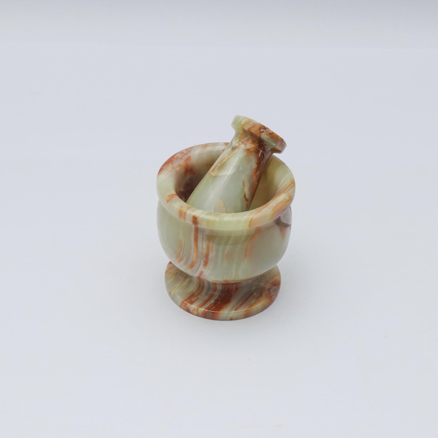 Handcrafted Onyx Green Marble Mortar and Pestle | Premium Kitchen & Herbal Grinding Set