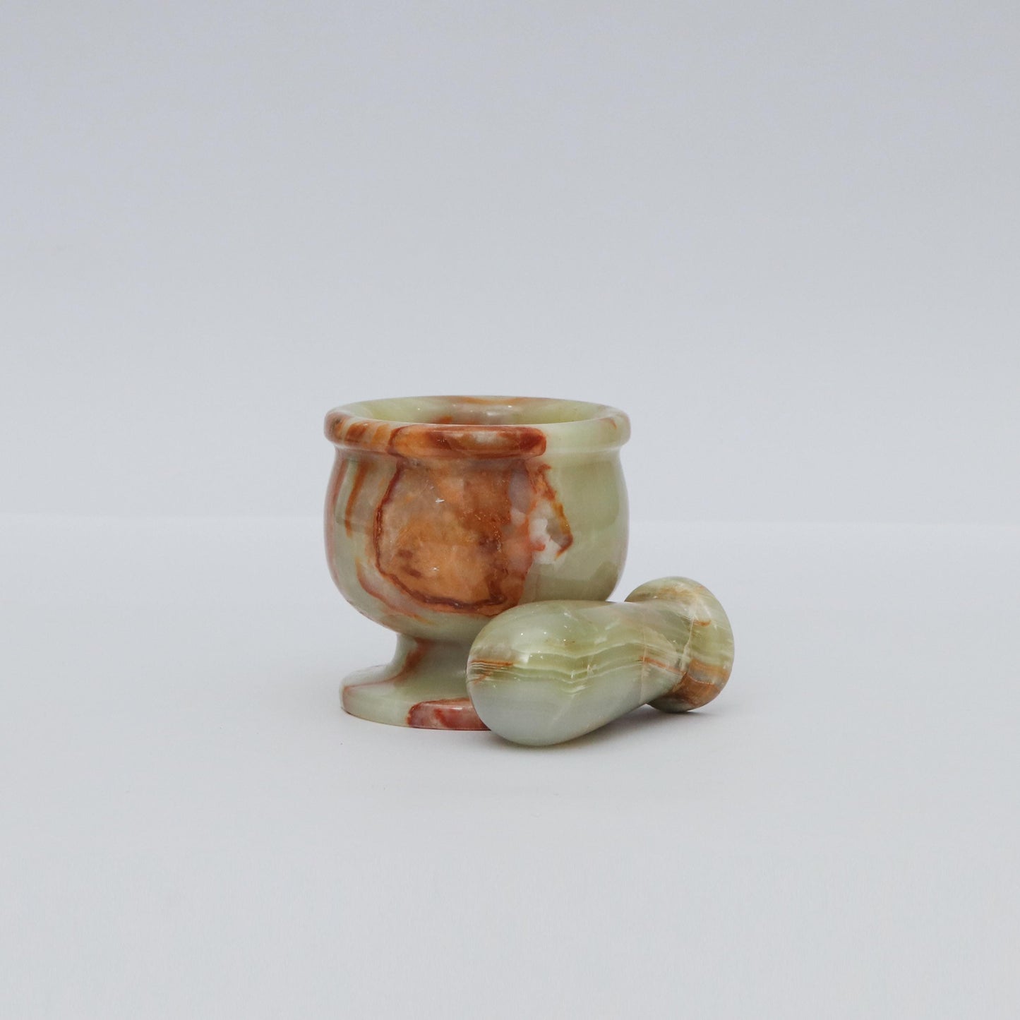 Handcrafted Onyx Green Marble Mortar and Pestle | Premium Kitchen & Herbal Grinding Set