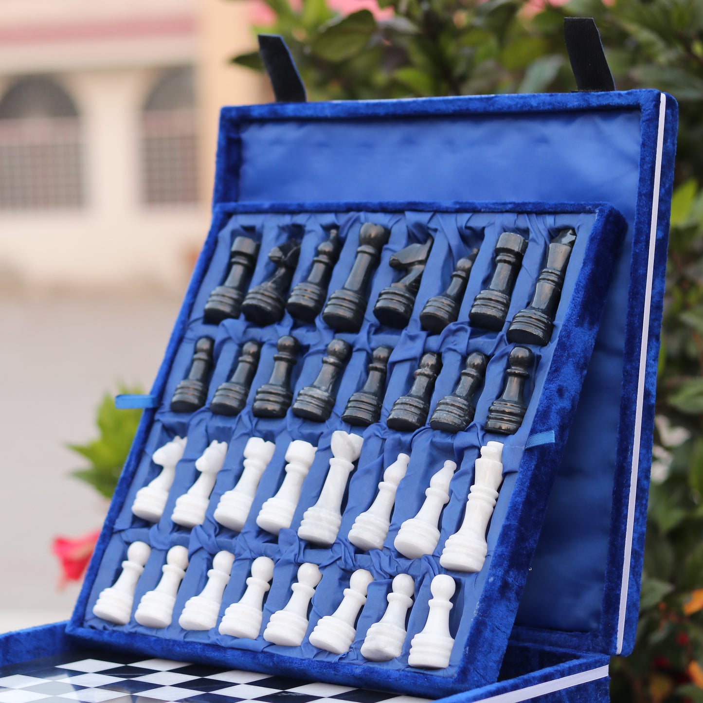 Elegant Onyx Marble Chess Set – Handcrafted Luxury Game Board - Black & White