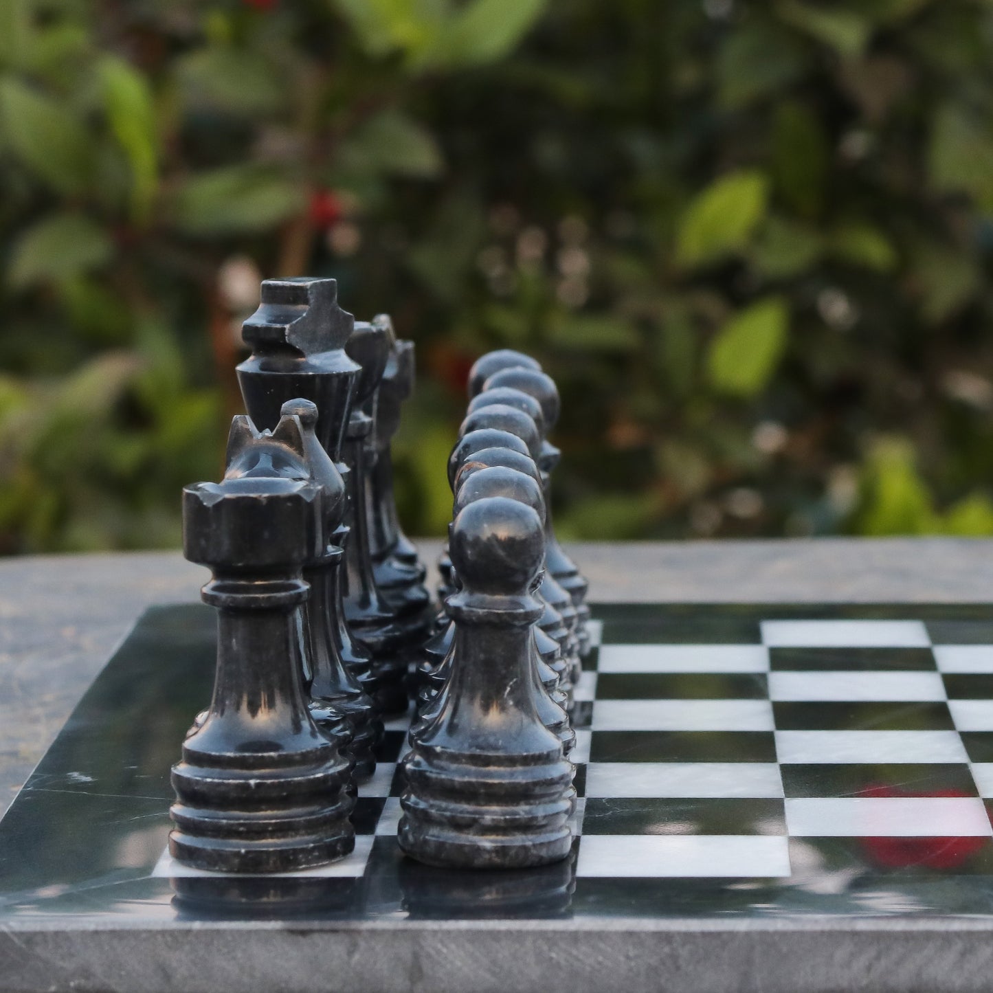 Elegant Onyx Marble Chess Set – Handcrafted Luxury Game Board - Black & White