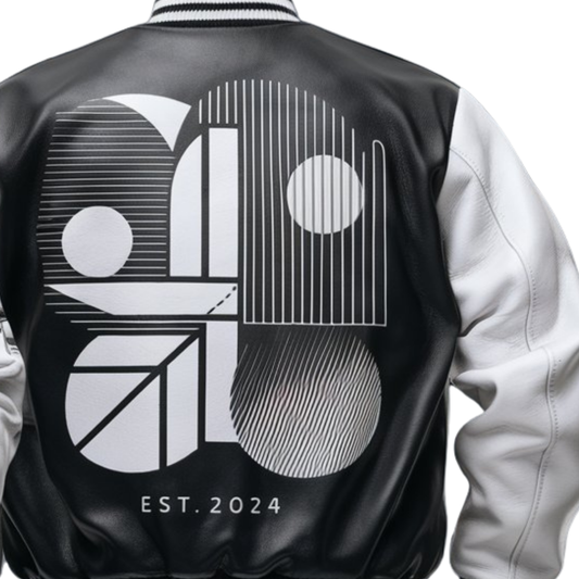 Graphix Graffiti Monochrome Leather Bomber Jacket
