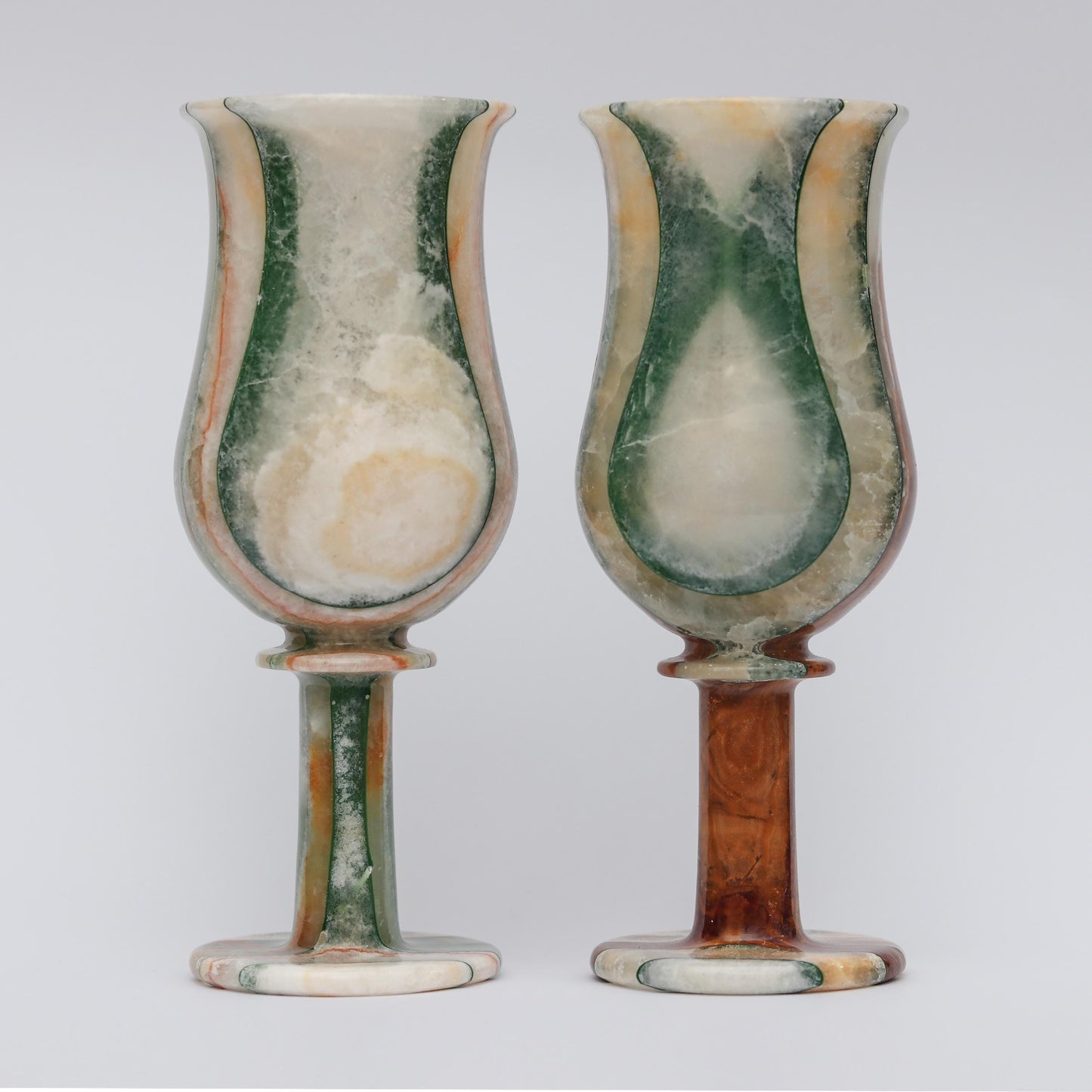Handmade Onyx Red Marble Champagne Glass Set – Elegant & Unique – Set of 2