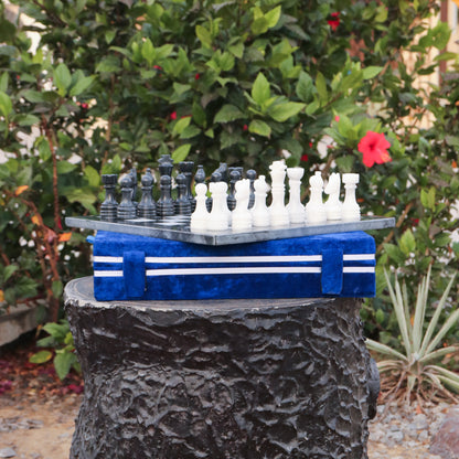 Elegant Onyx Marble Chess Set – Handcrafted Luxury Game Board - Black & White