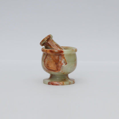 Handcrafted Onyx Green Marble Mortar and Pestle | Premium Kitchen & Herbal Grinding Set